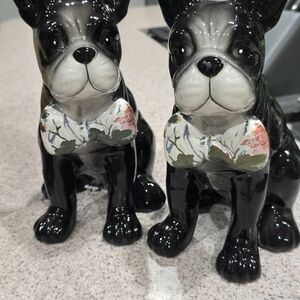 Black and White Ceramic French Bulldog Figurines. The Price is $30 for each dog.